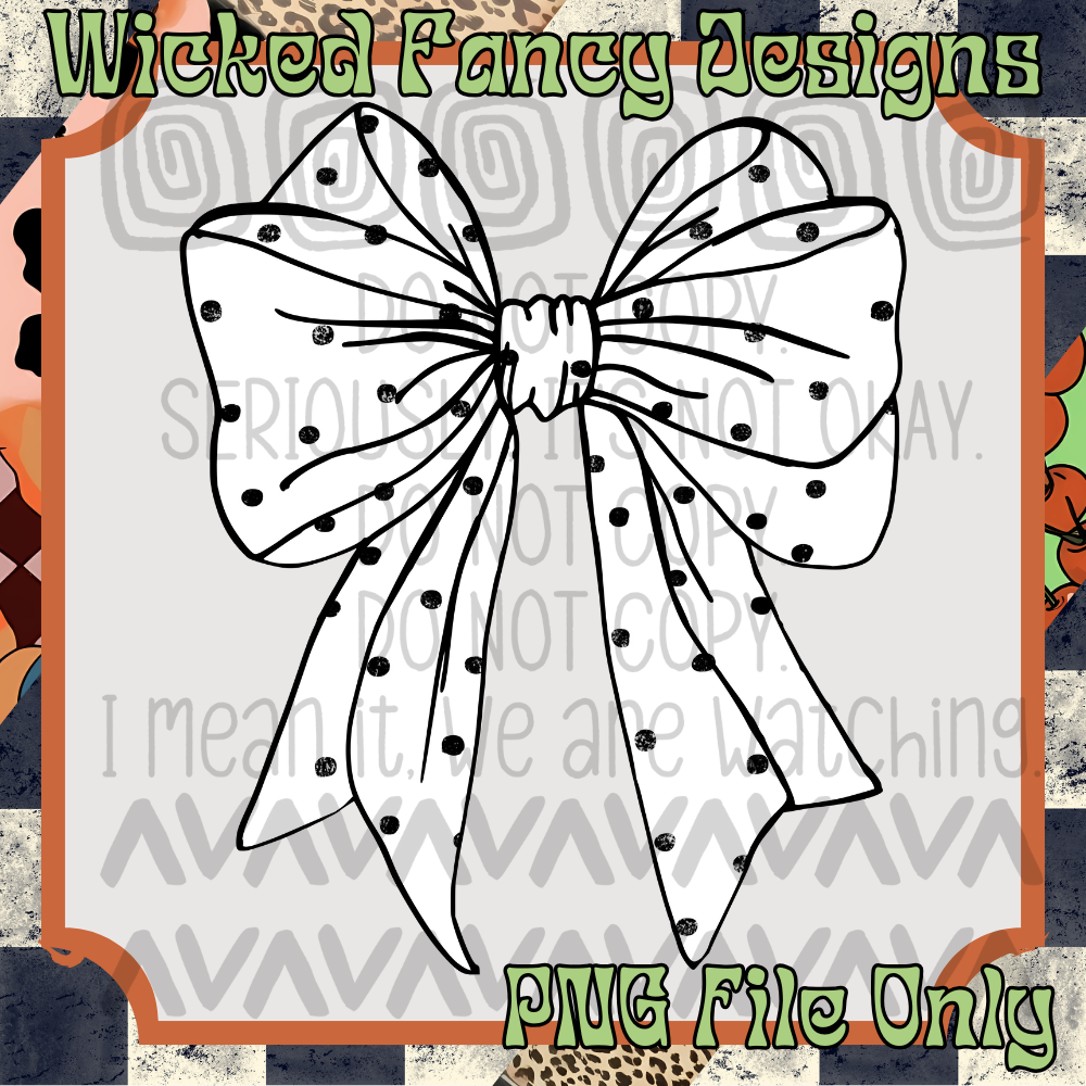 Dotted bow; PNG DIGITAL FILE ONLY