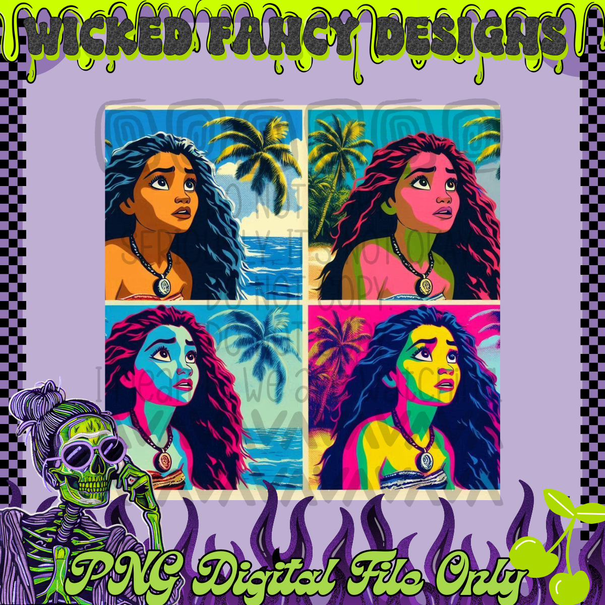 Ocean Princess Color Pop Grid; PNG DIGITAL FILE ONLY