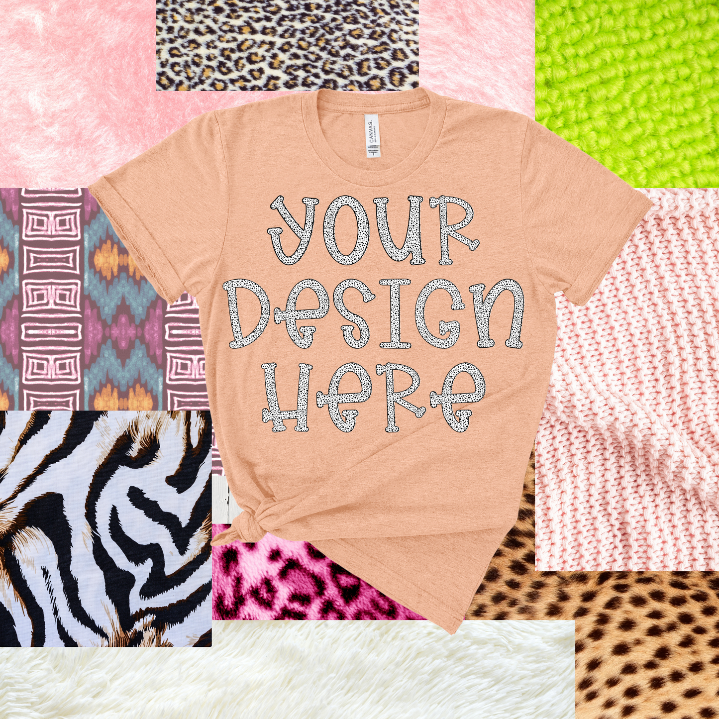 B&C 3413 Peach Triblend - TSHIRT MOCKUP ONLY