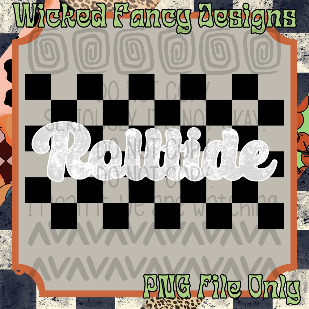 B&W checkered mascot - tide; PNG DIGITAL FILE ONLY