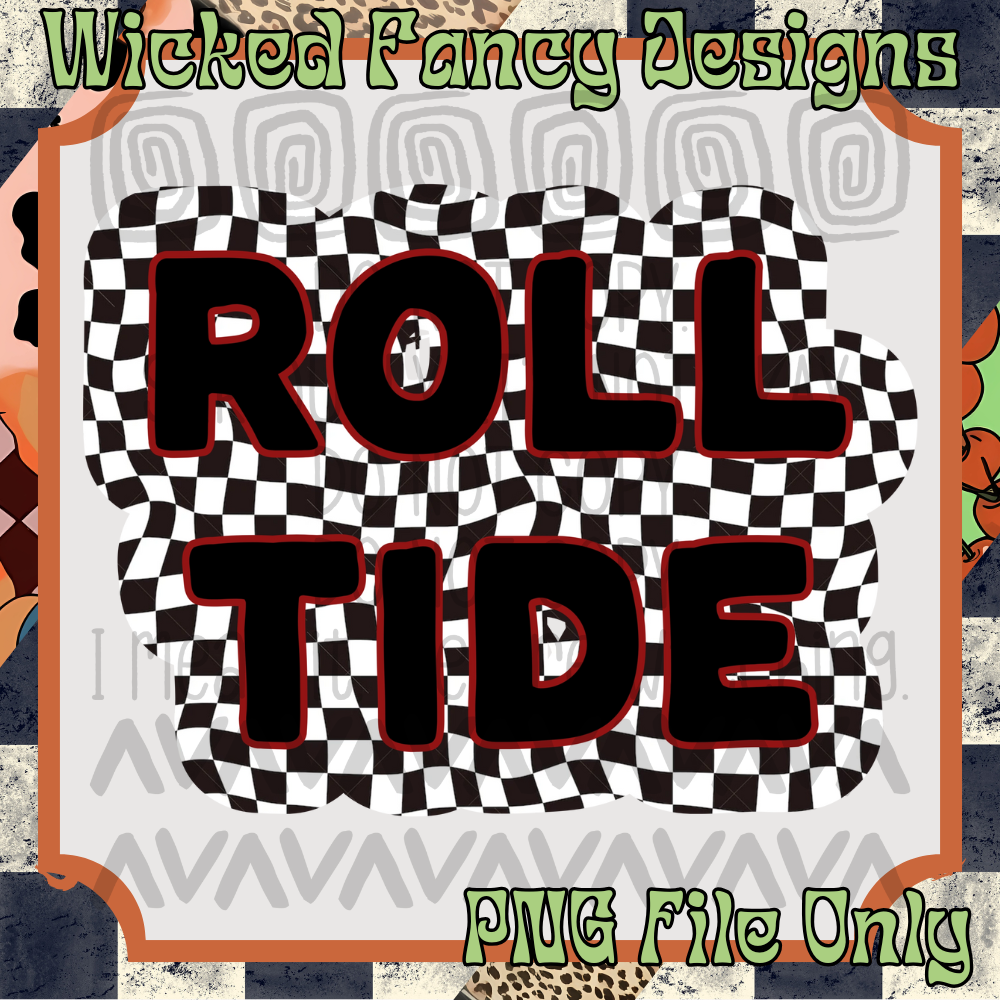 Checkered mascot-tide2; PNG DIGITAL FILE ONLY