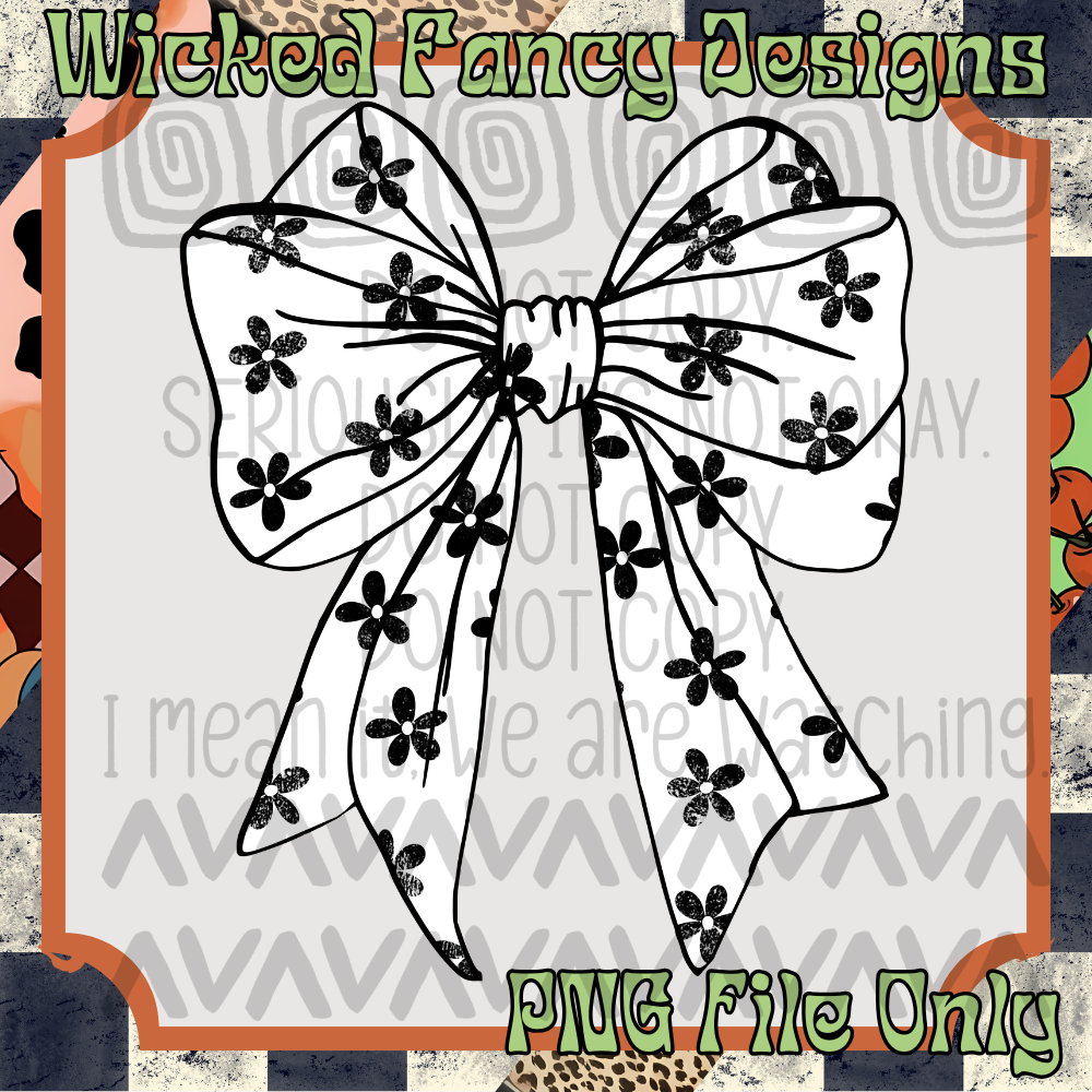 Floral bow; PNG DIGITAL FILE ONLY