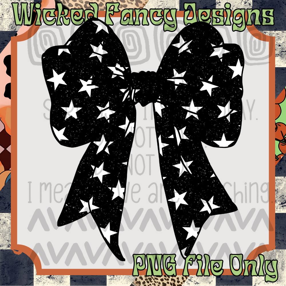 Starry bow; PNG DIGITAL FILE ONLY