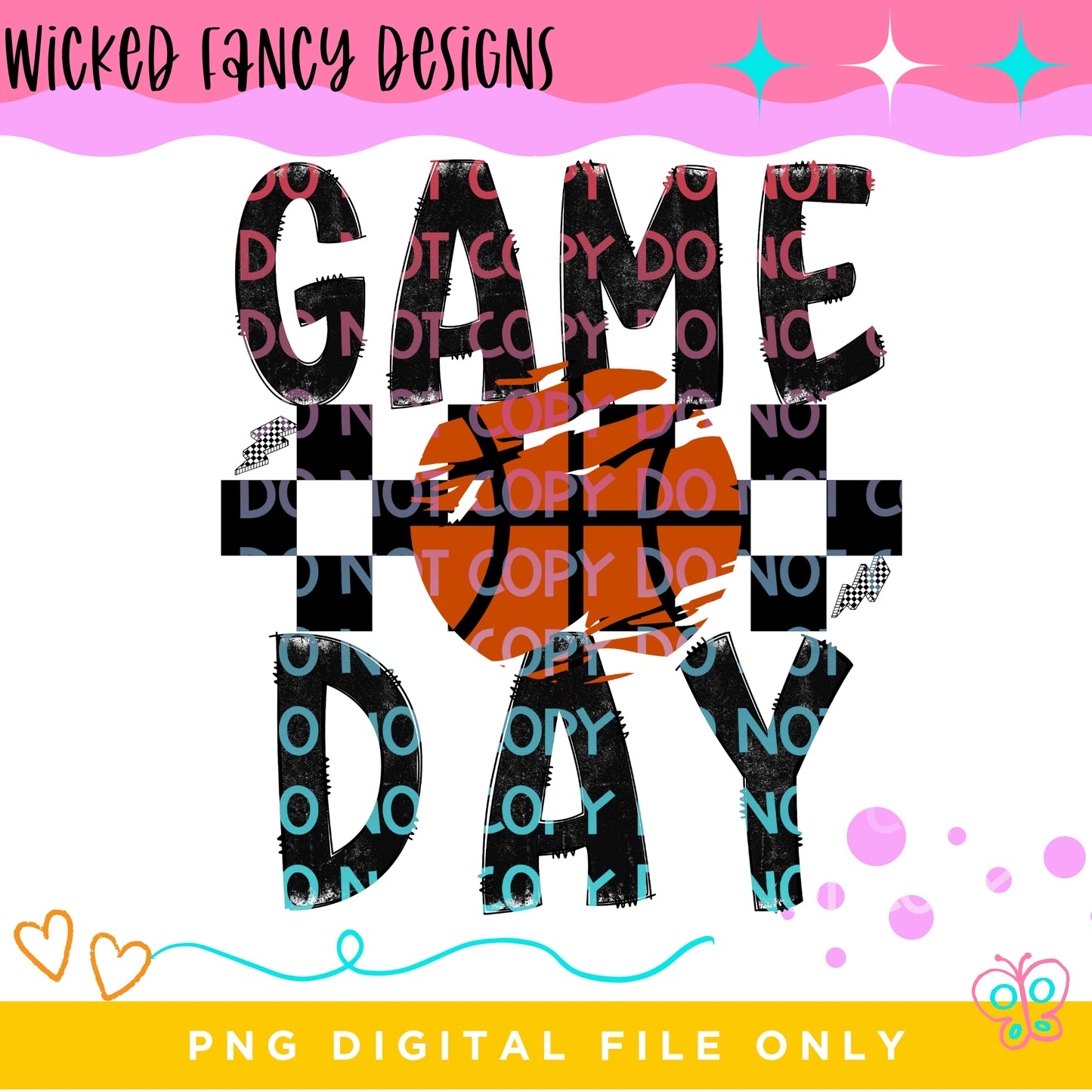 GAME DAY - Basketball; PNG DIGITAL FILE ONLY
