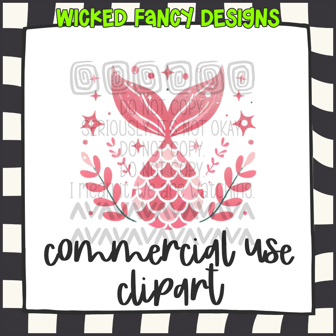 Mermaid tail commercial use clipart