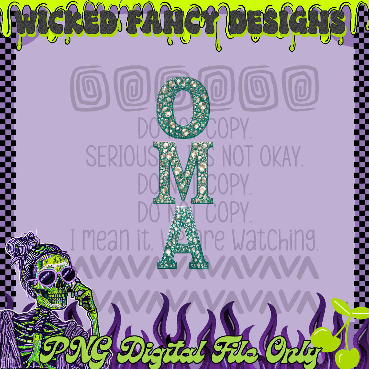 Oma rhinestone; PNG DIGITAL FILE ONLY