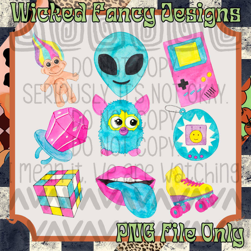 90s grid; PNG Digital File Only