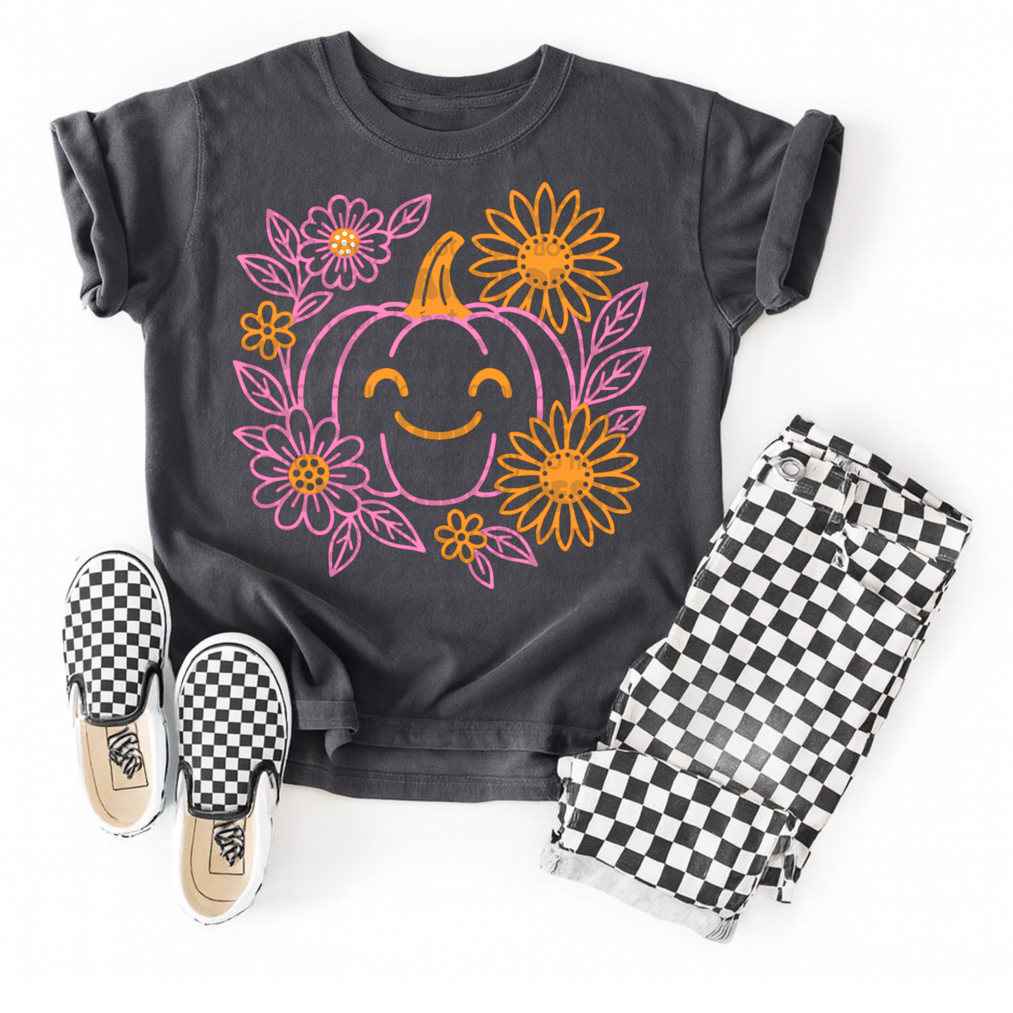 Preppy floral pumpkin; PNG DIGITAL FILE ONLY (SEPT2025)