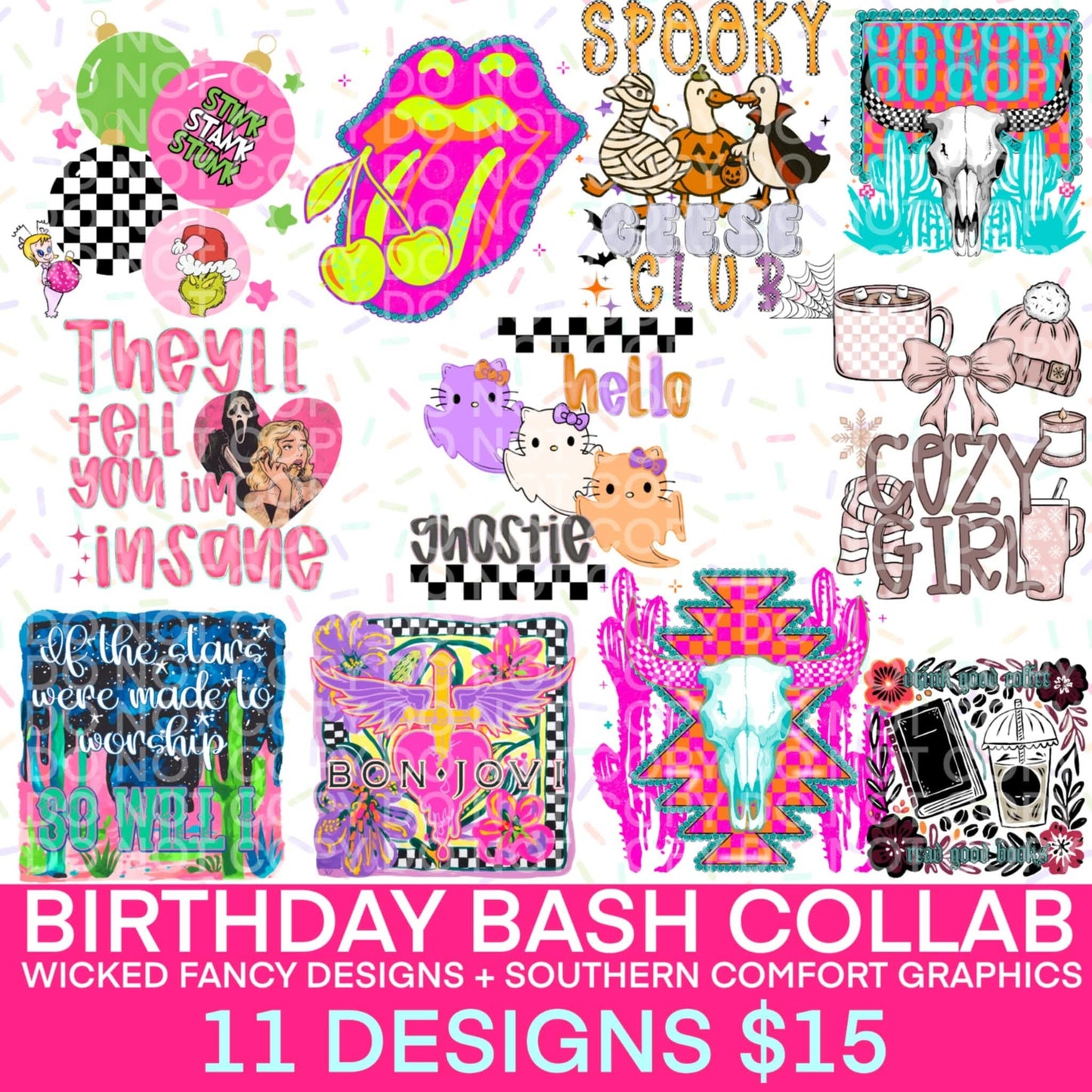 Birthday Bash Collab - PNG DIGITAL DESIGNS ONLY