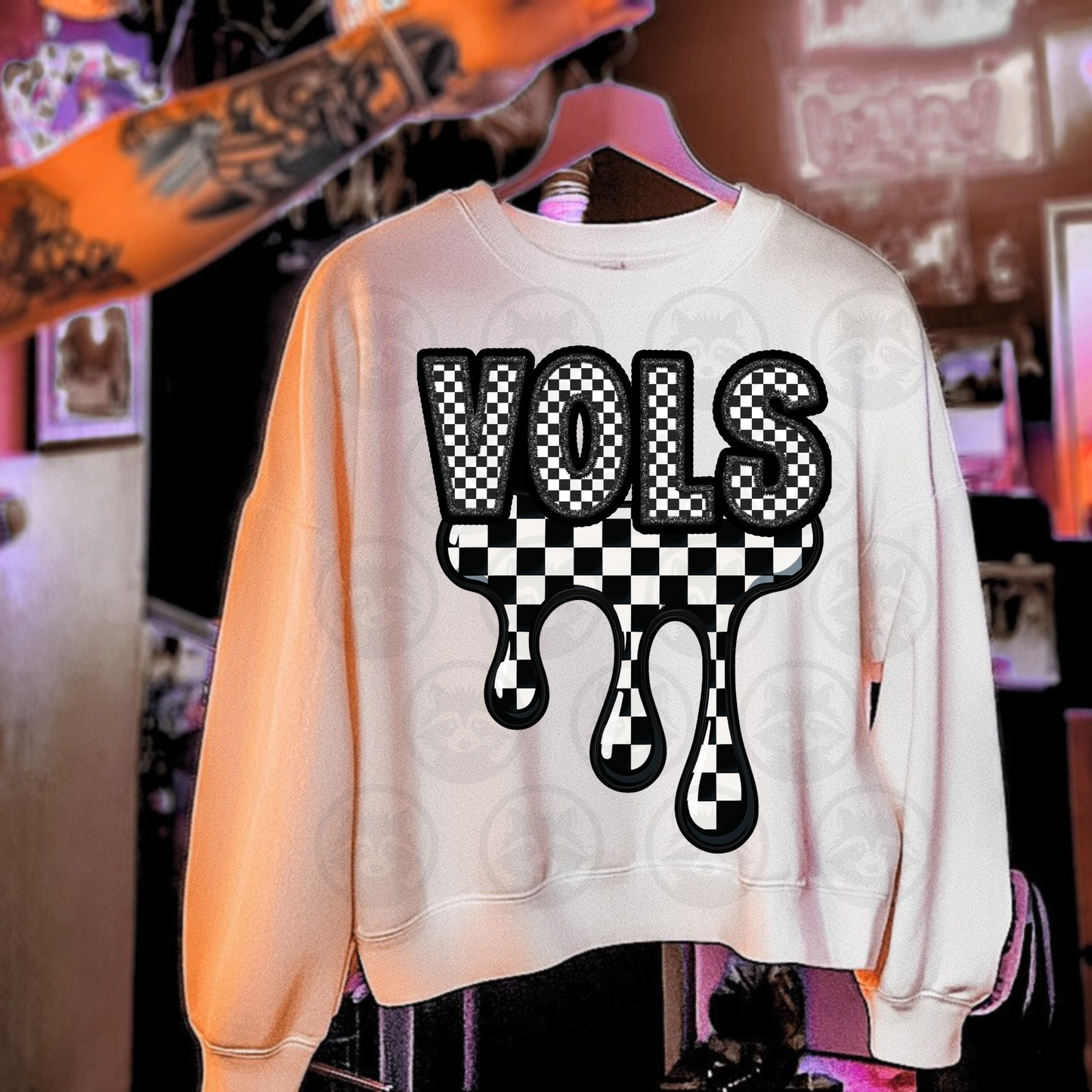 Vols checkered drip ; PNG DIGITAL FILE ONLY (NOV2025)