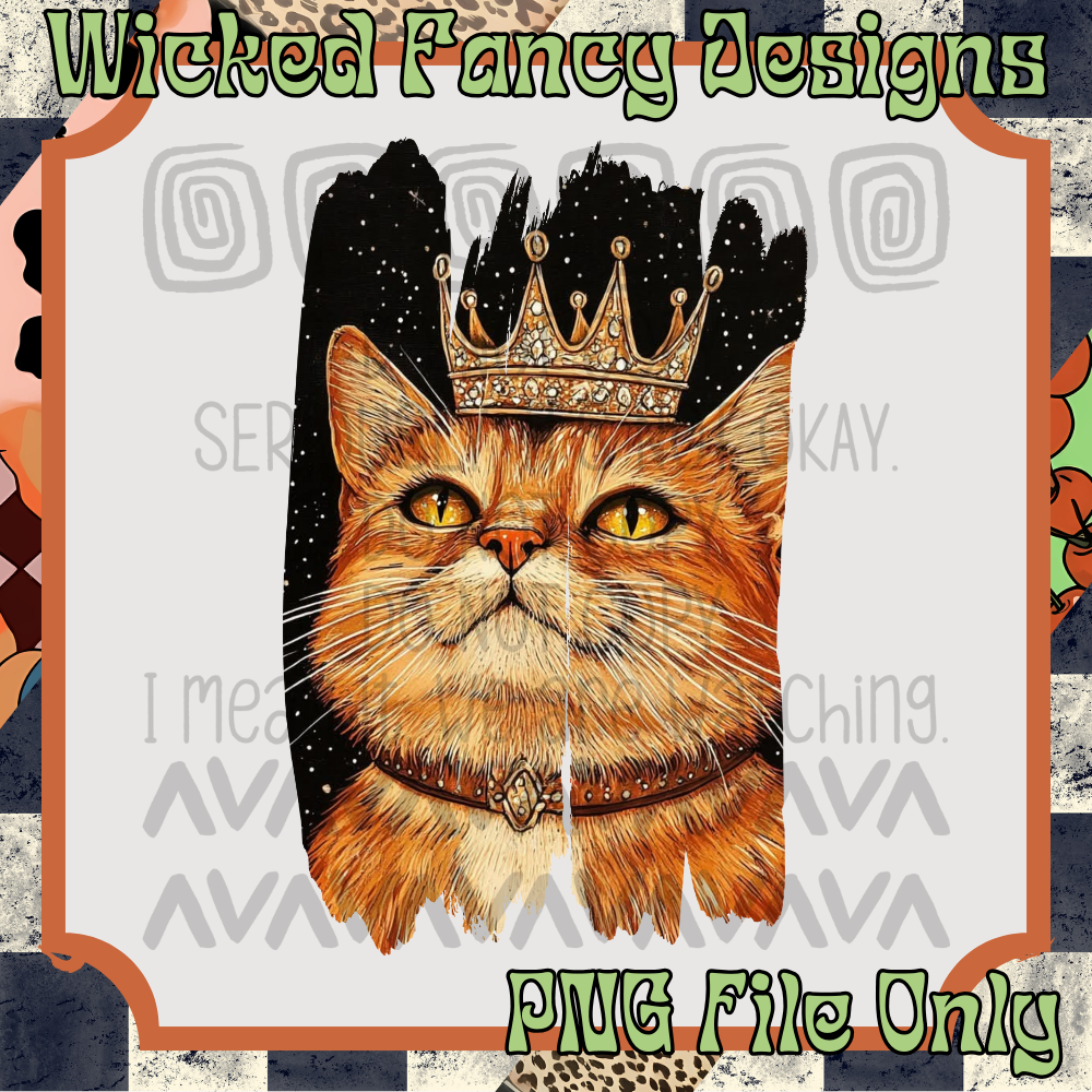 Orange cat queen ; PNG DIGITAL FILE ONLY