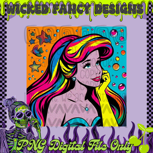 Mermaid Princess Color Pop; PNG DIGITAL FILE ONLY
