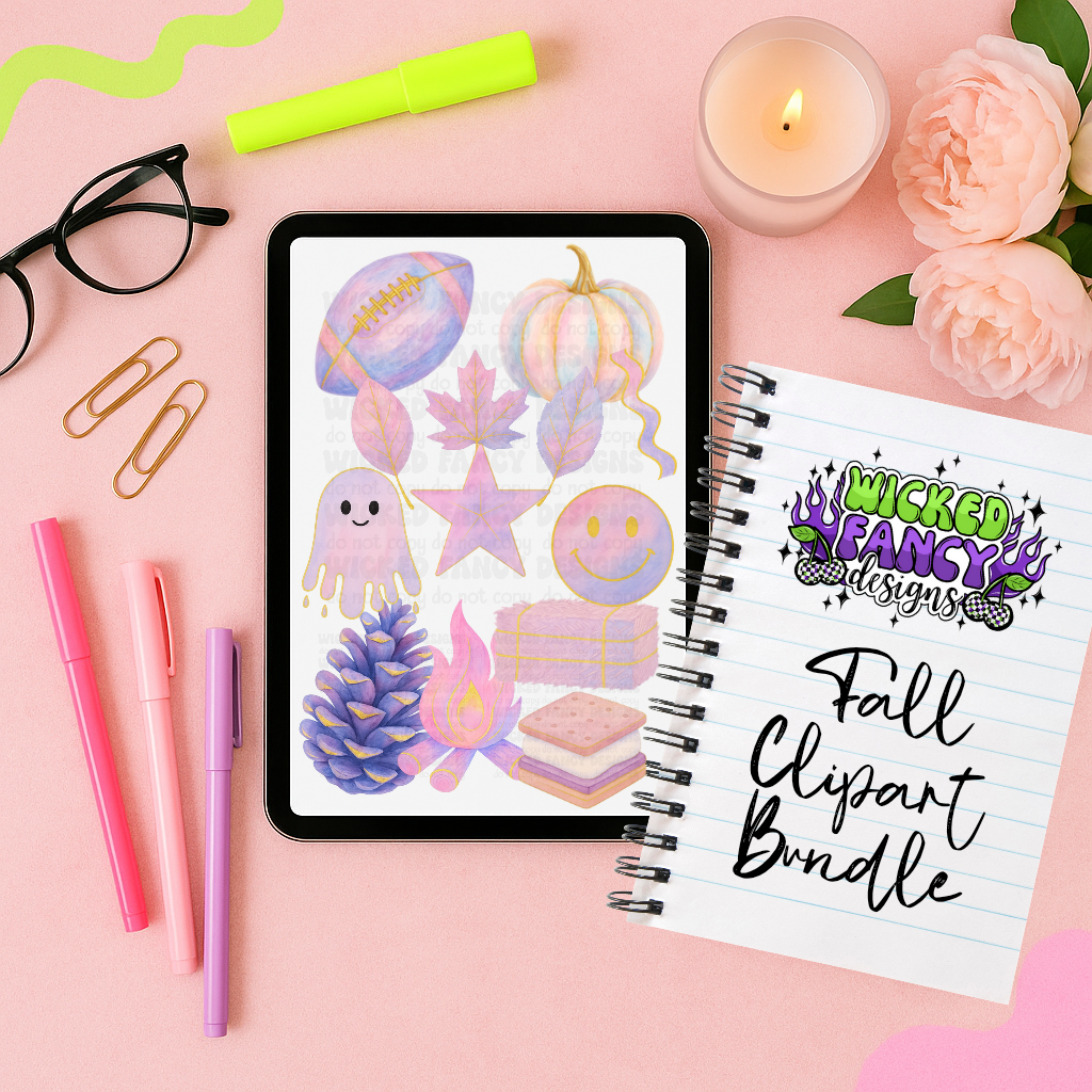 Pastel Fall clipart bundle