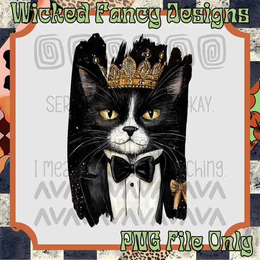 King tuxedo cat; PNG DIGITAL FILE ONLY