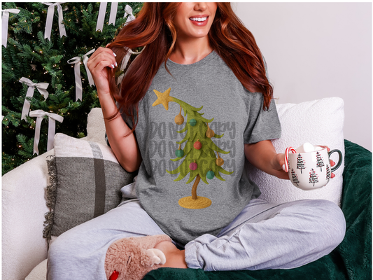 Colorful Leaning Christmas tree burlap ; PNG DIGITAL FILE ONLY (OCT2025)