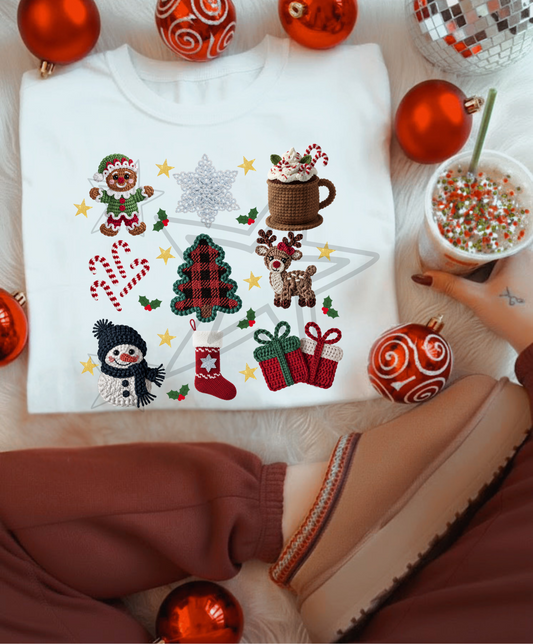 Crochet Christmas grid ; PNG DIGITAL FILE ONLY (NOV2025)