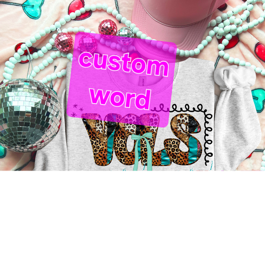 CUSTOM leopard and teal bow ; PNG DIGITAL FILE ONLY (NOV2025)