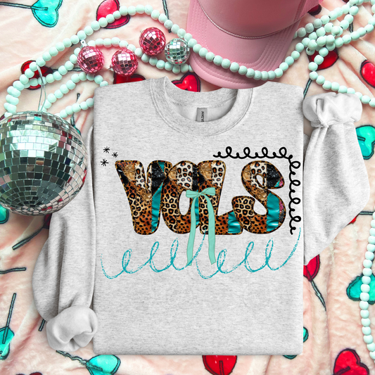 Vols leopard and teal bow ; PNG DIGITAL FILE ONLY (NOV2025)