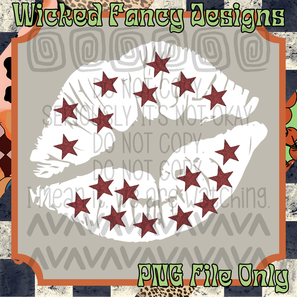 Starry lips; PNG DIGITAL FILE ONLY