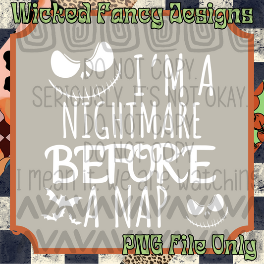 Nightmare Before Nap - Includes Sleeve; PNG Digital File Only