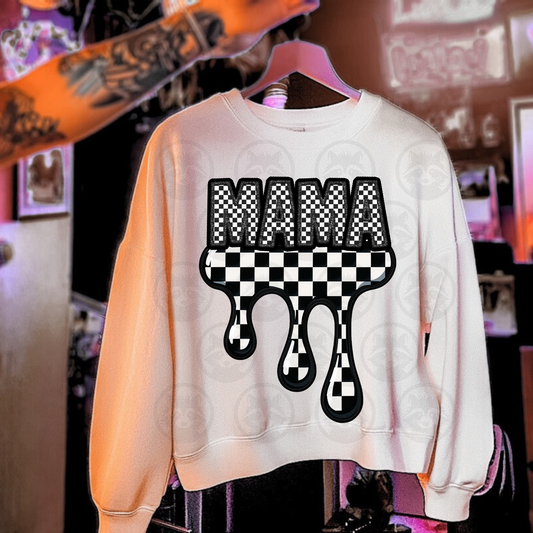 Mama checkered drip ; PNG DIGITAL FILE ONLY (NOV2025)