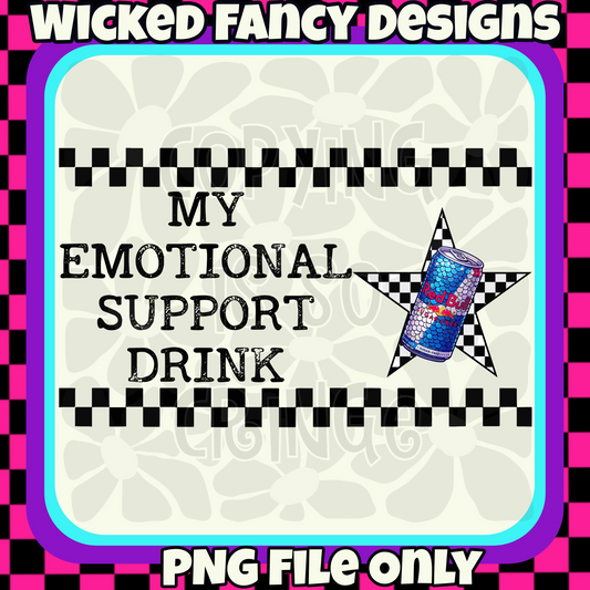 Emotional Support Drink - SF red energy; PNG DIGITAL FILE ONLY