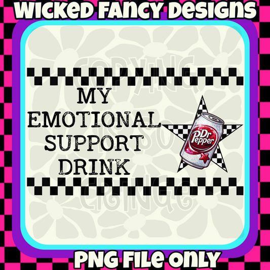 Emotional Support Drink - maroon soda zero; PNG DIGITAL FILE ONLY