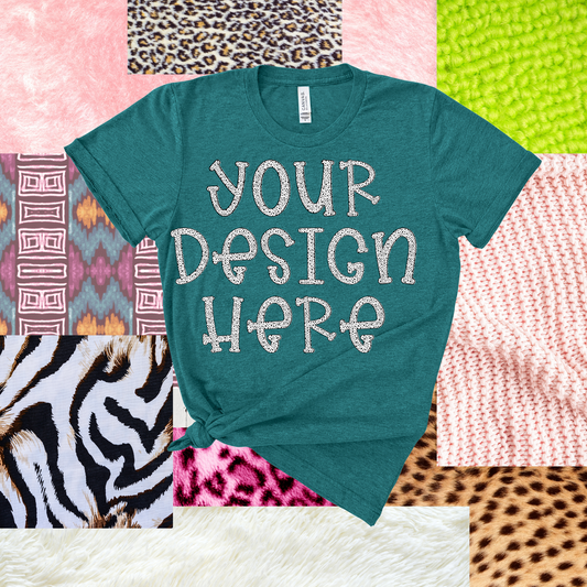 B&C 3413 Teal Triblend - TSHIRT MOCKUP ONLY