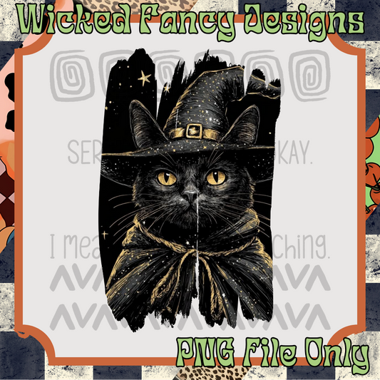 Witch cat; PNG DIGITAL FILE ONLY