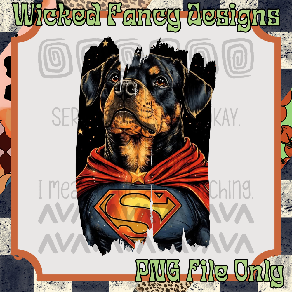 Superpug; PNG DIGITAL FILE ONLY