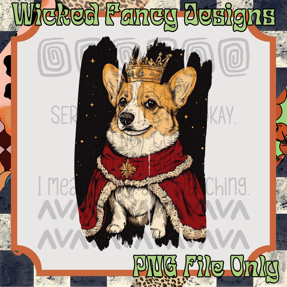 King corgi; PNG DIGITAL FILE ONLY