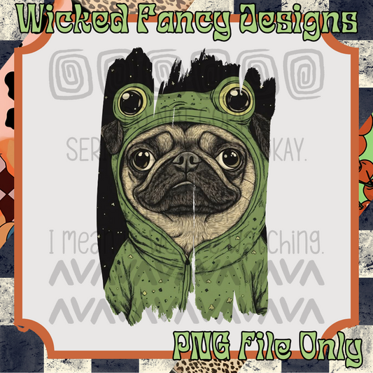 Frog pug; PNG DIGITAL FILE ONLY