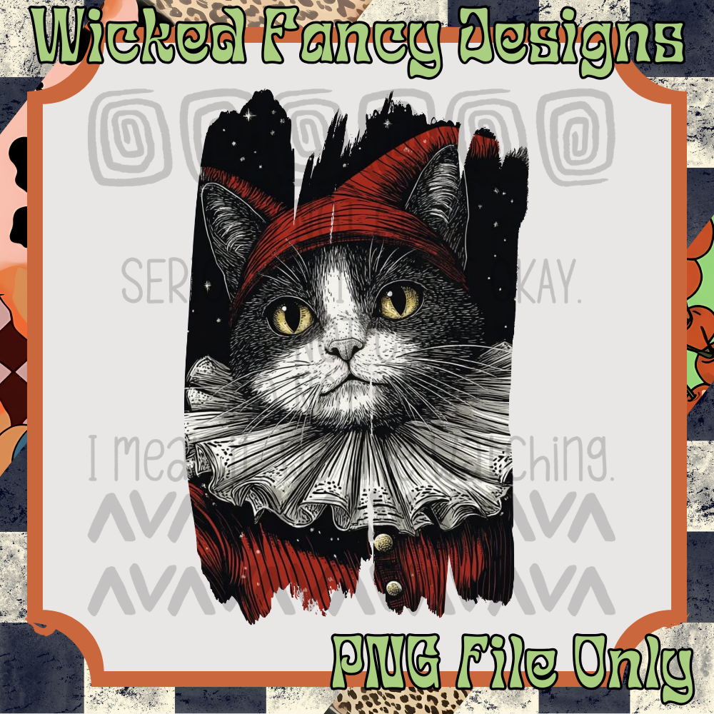 Jester cat; PNG DIGITAL FILE ONLY