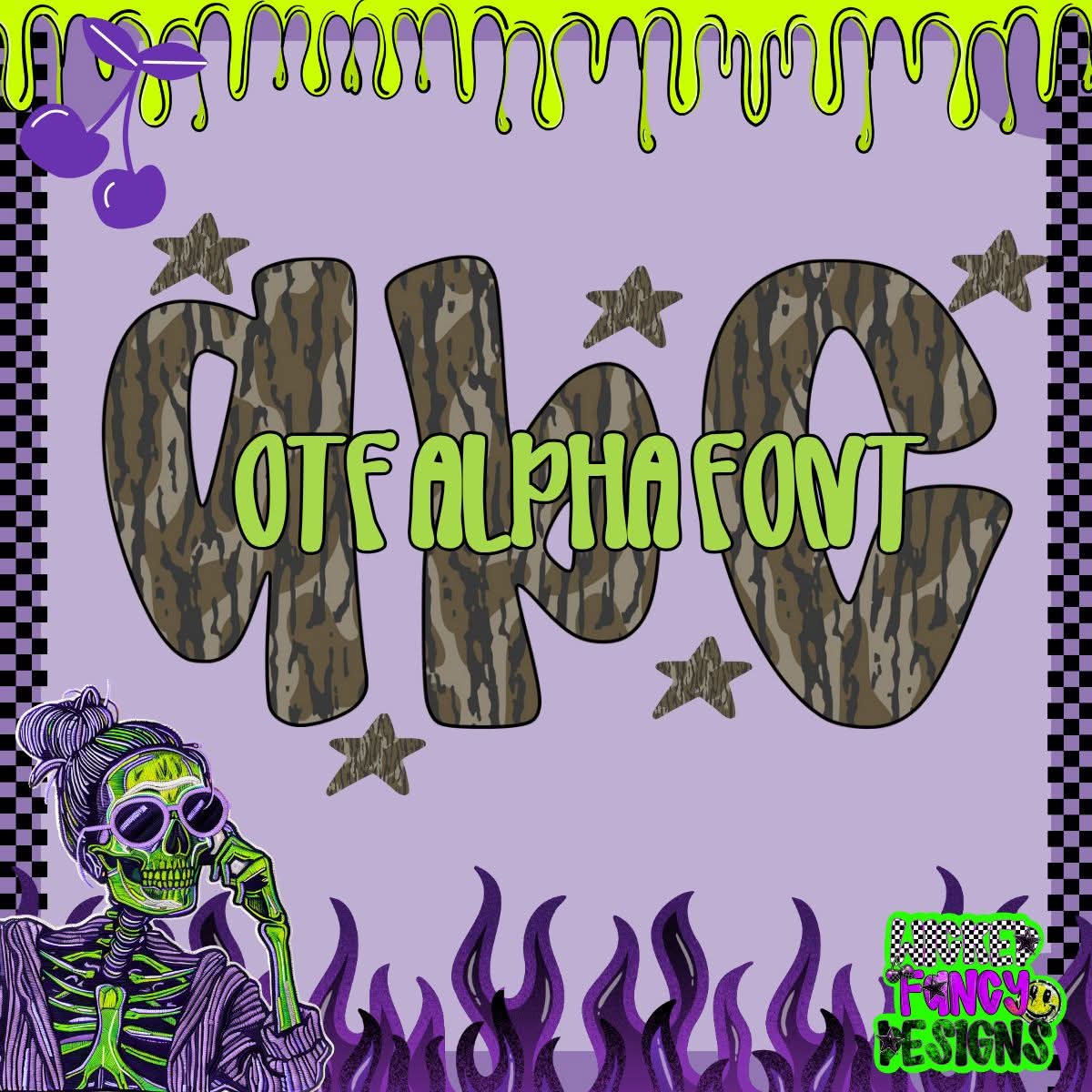 Handwritten camo OTF font