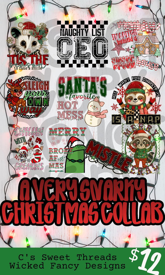 A very snarky Christmas digital design collab with c's sweet threads