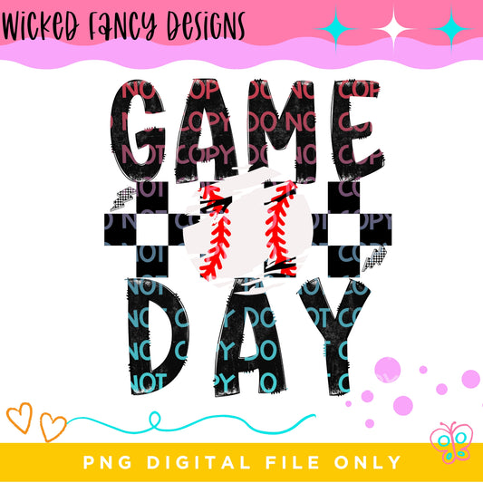 GAME DAY - Baseball; PNG DIGITAL FILE ONLY