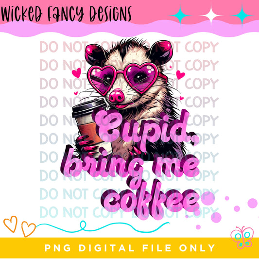 Cupid bring me coffee ; PNG DIGITAL FILE ONLY