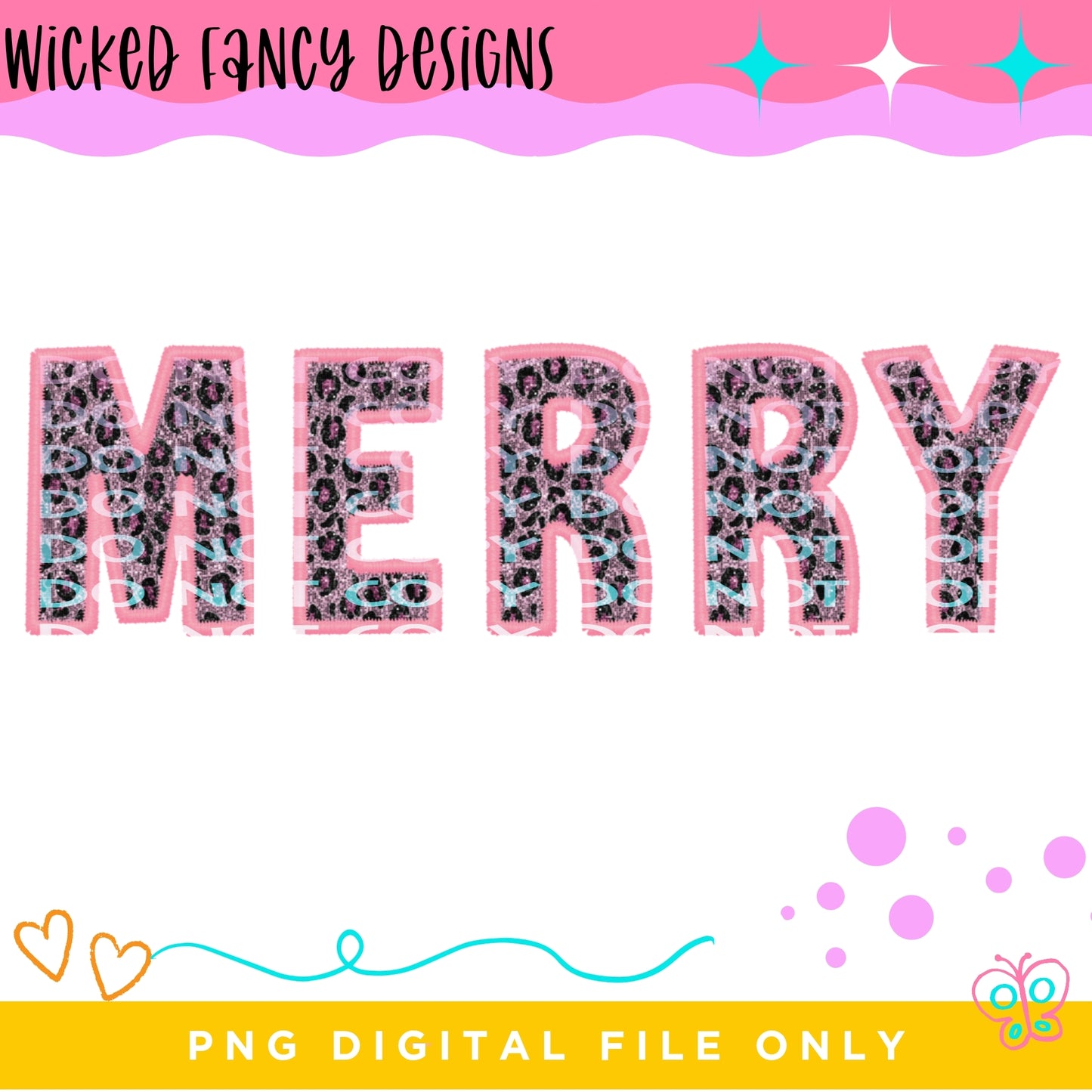 Merry Pink Leopard; PNG DIGITAL FILE ONLY