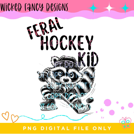 Feral hockey kid ; PNG DIGITAL FILE ONLY