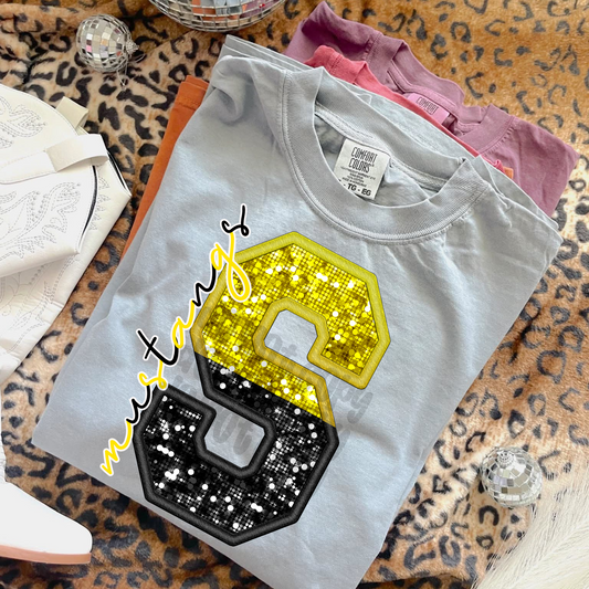 Mustangs Split Faux Sequin ; PNG DIGITAL FILE ONLY (SEPT2025)