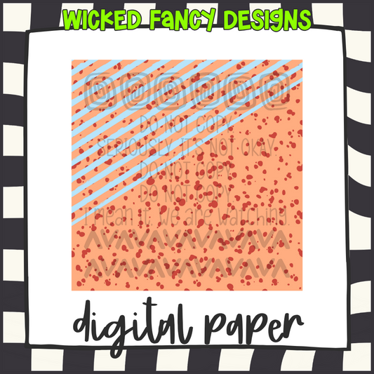 Blue stripe coral dot ; digital paper