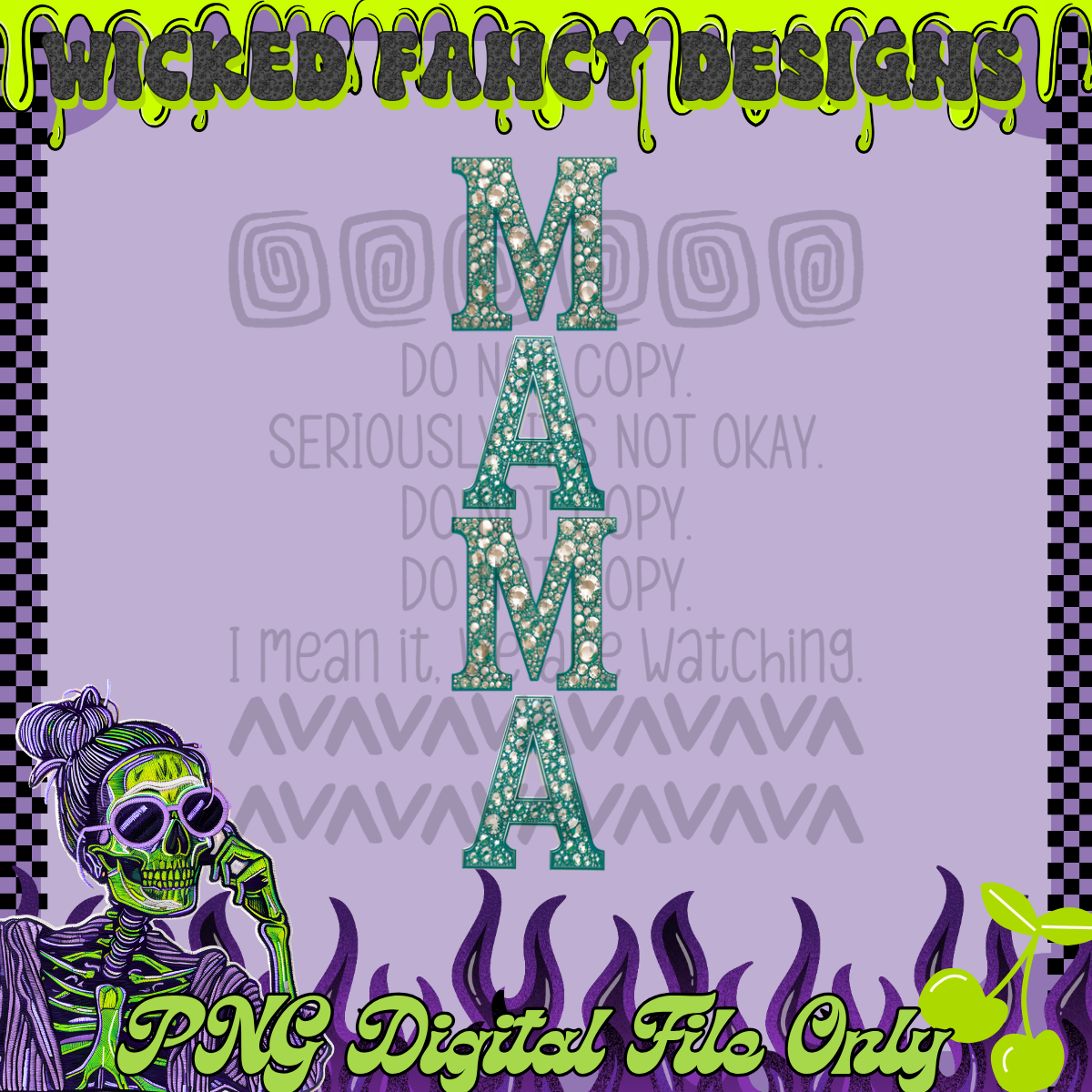 Mama rhinestones up and down ; PNG DIGITAL FILE ONLY