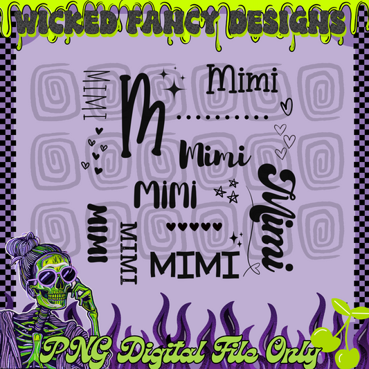 Mimi typography ; PNG DIGITAL FILE ONLY