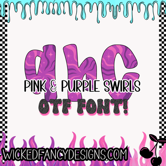 Purple pink swirl OTF font