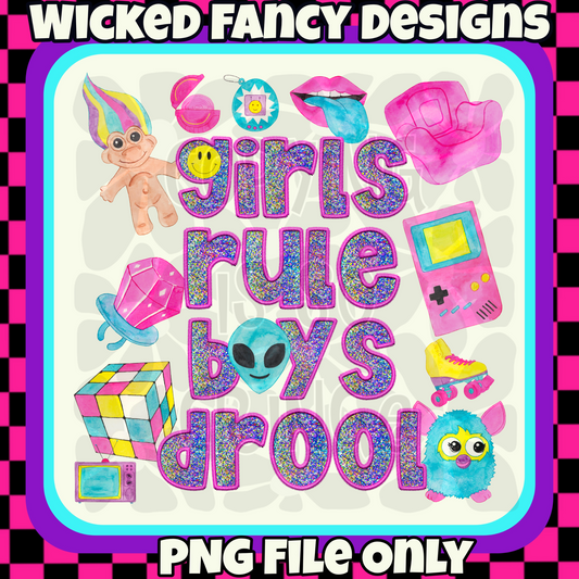 Girls Rule; PNG DIGITAL FILE ONLY