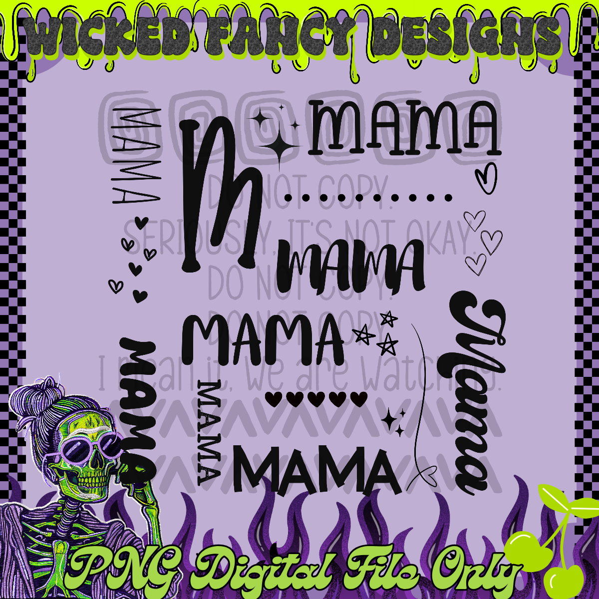 Mama typography art; PNG DIGITAL FILE ONLY