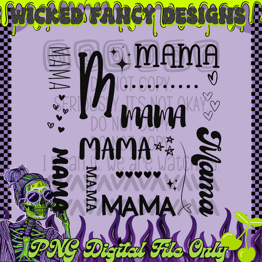 Mama typography art; PNG DIGITAL FILE ONLY