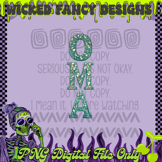 Oma rhinestone; PNG DIGITAL FILE ONLY