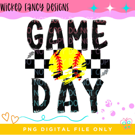 GAME DAY - Softball; PNG DIGITAL FILE ONLY