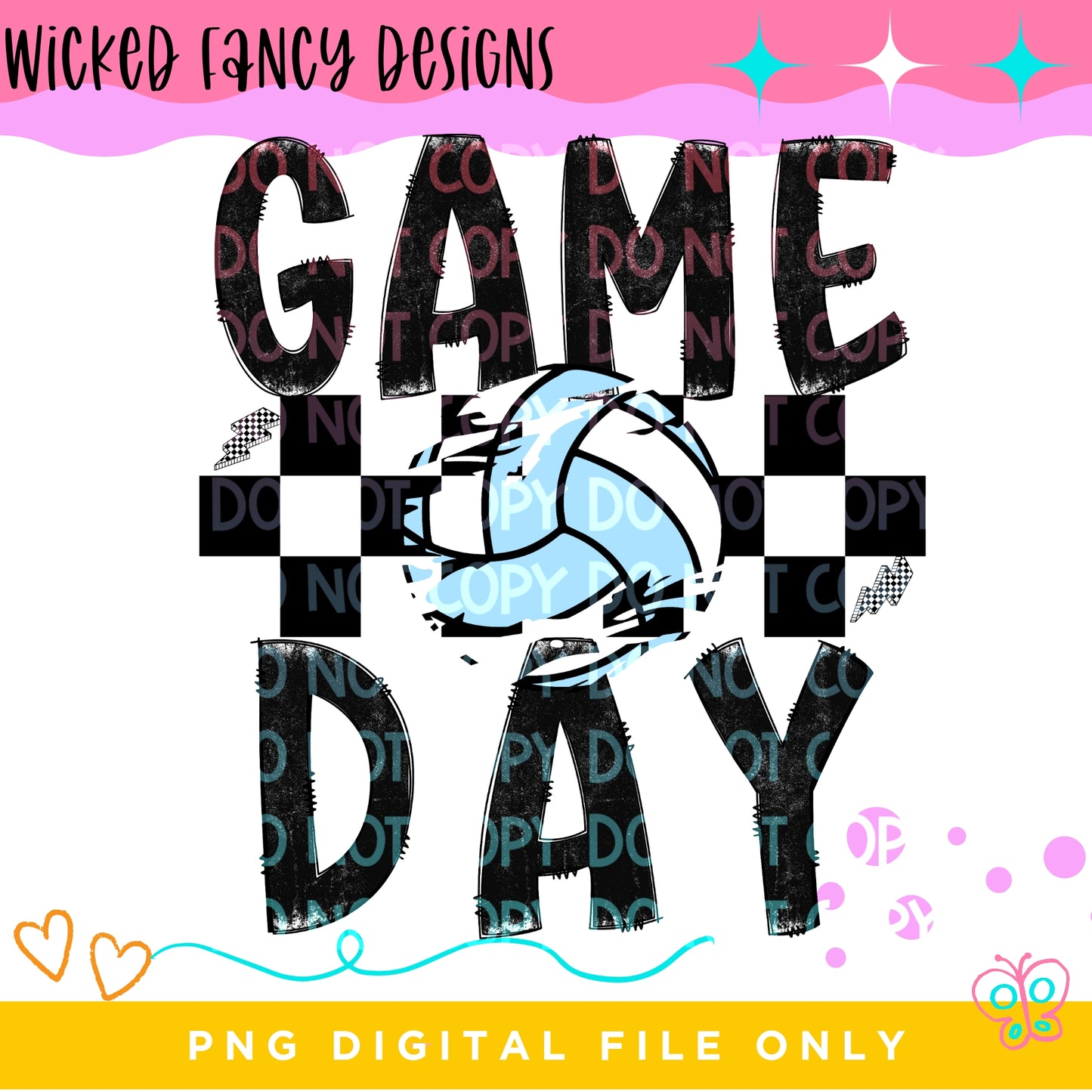 Game Day Volleyball ; PNG DIGITAL FILE ONLY